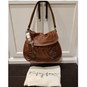 FOSSIL FIFTY FOUR AUDRA FLAP CHESTNUT HANDBAG